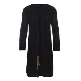 Overview image: Luna long knitted vest zwart.